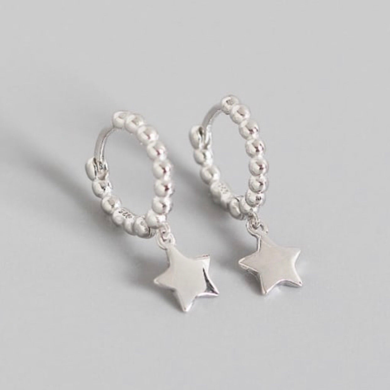 Silver Bumpy Star Huggies