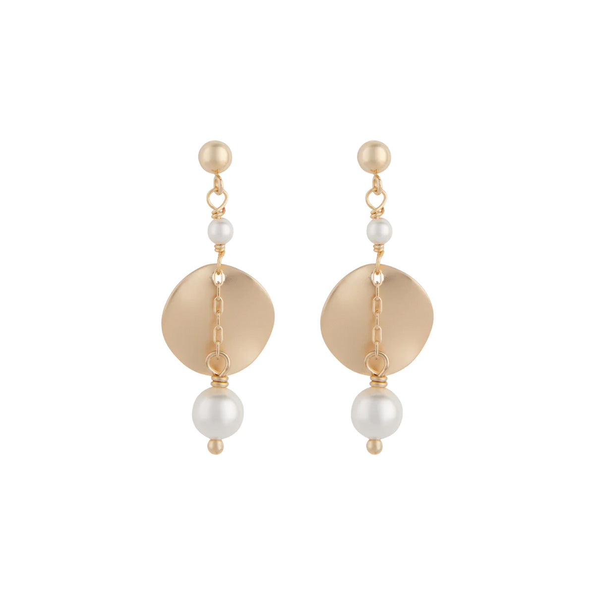 Vivien Walsh, Ripple Disc Earrings White