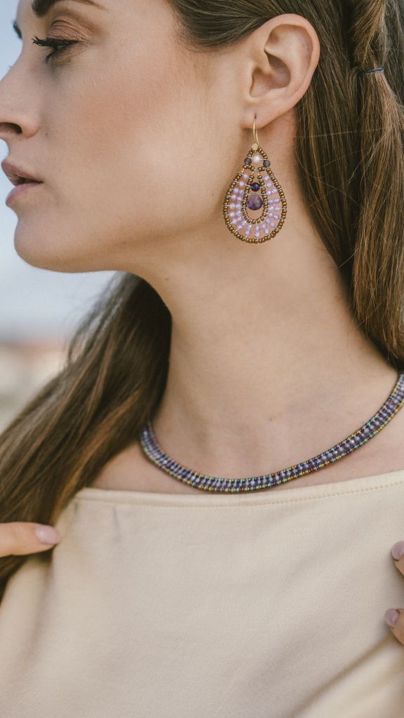 ZIIO, Earrings TABIZ Amethyst Gancio