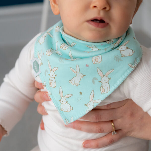 Ziggle, Bunnies On Mint Bib