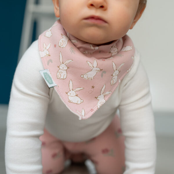 Ziggle, Bunnies On Pink Bib