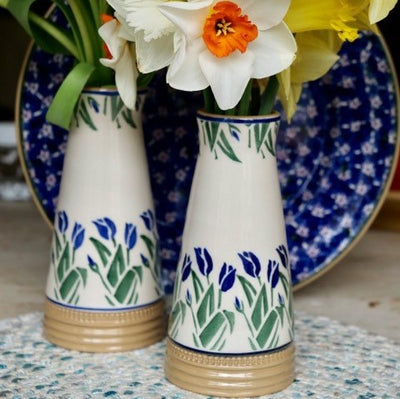 Nicholas Mosse, Small Tapered Vase - Blue Blooms Nicholas Mosse