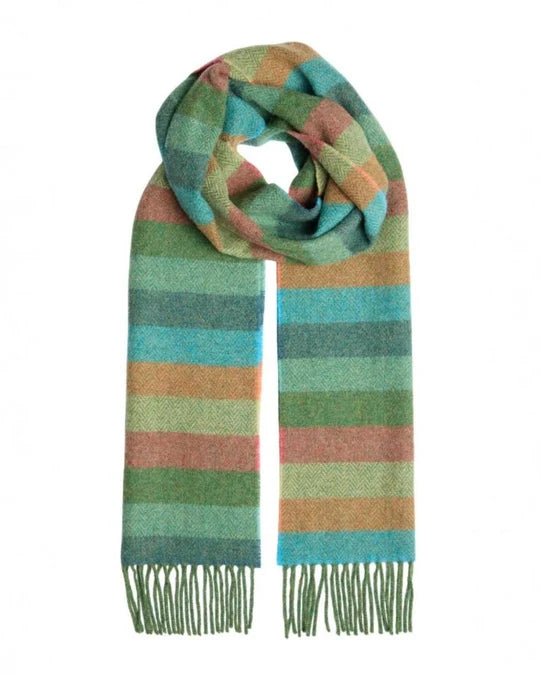 Foxford, Leaf Multi-Stripe Lambswool Scarf