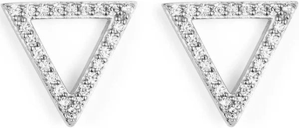 Toolally, Triangle Studs - Silver & Cubic Zirconia Toolally