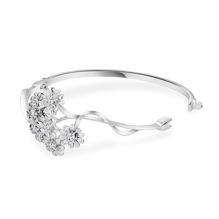 Newbridge, Silver Plated Floral Cluster Bangle