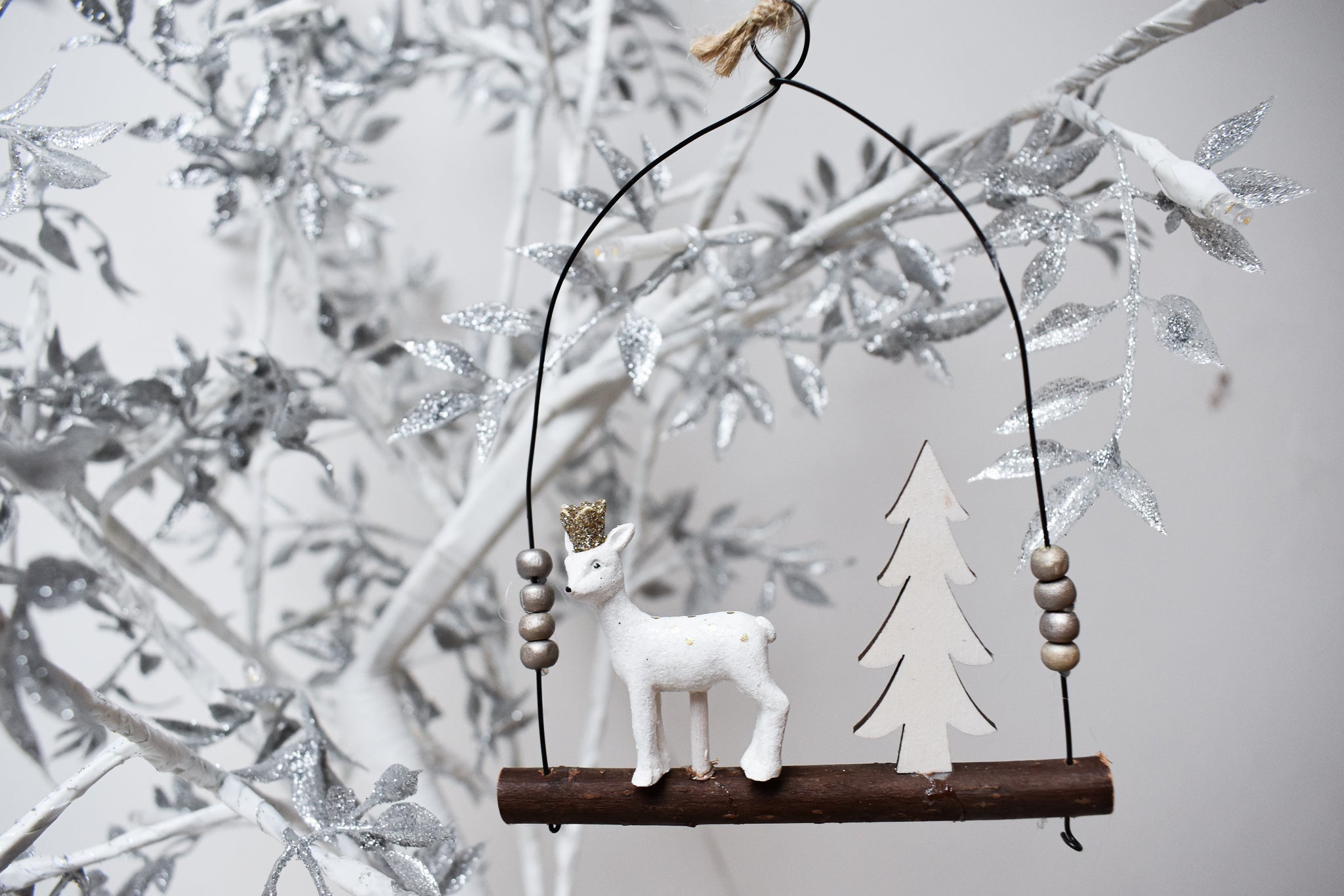 Hanging Reindeer and Tree Decoration Quinlans Gift Shop