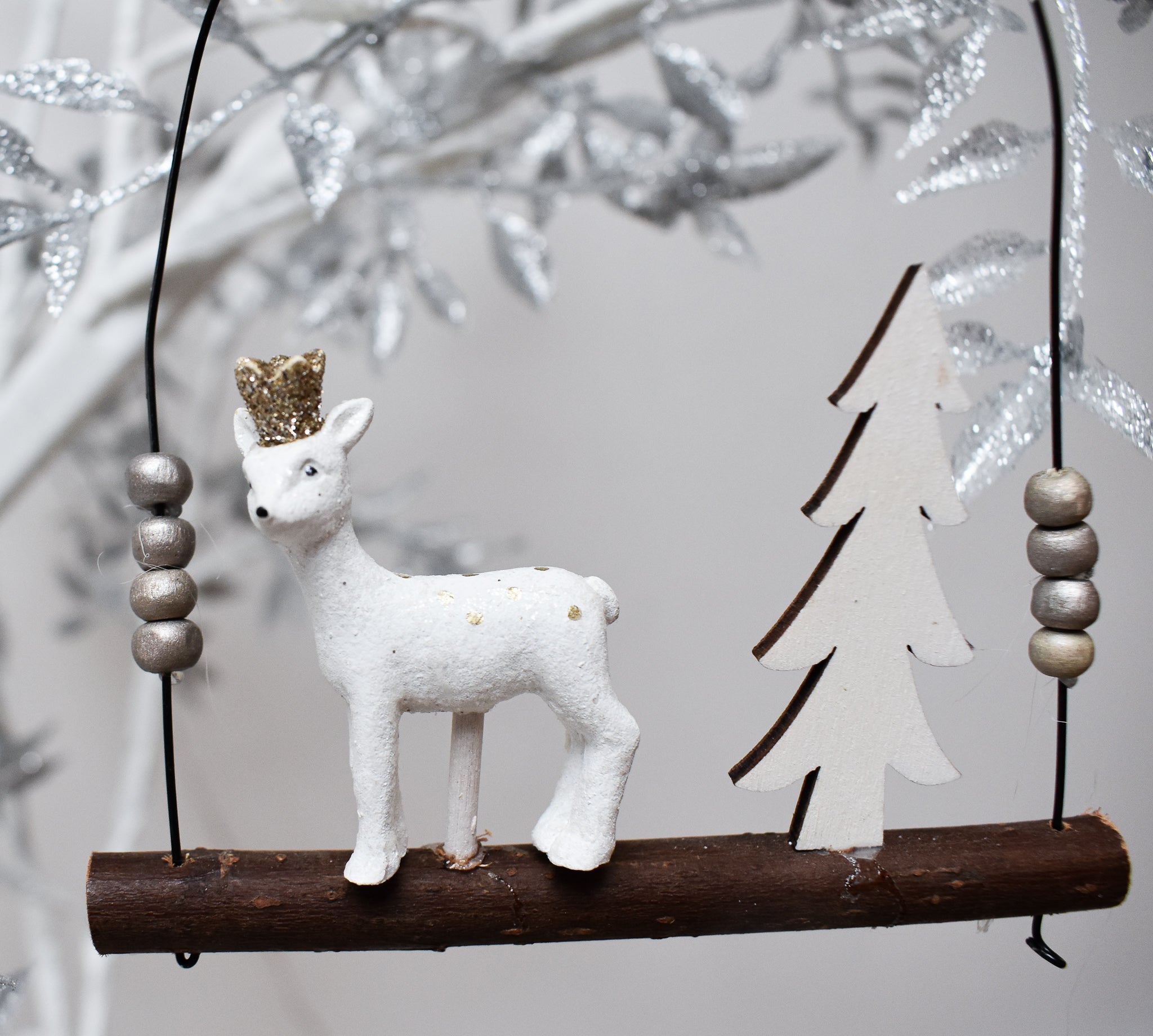 Hanging Reindeer and Tree Decoration Quinlans Gift Shop