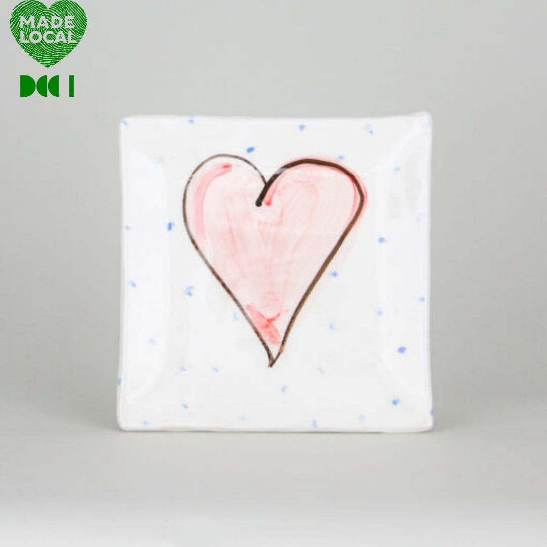 Charlie Mahon, Small Square Platter - Heart