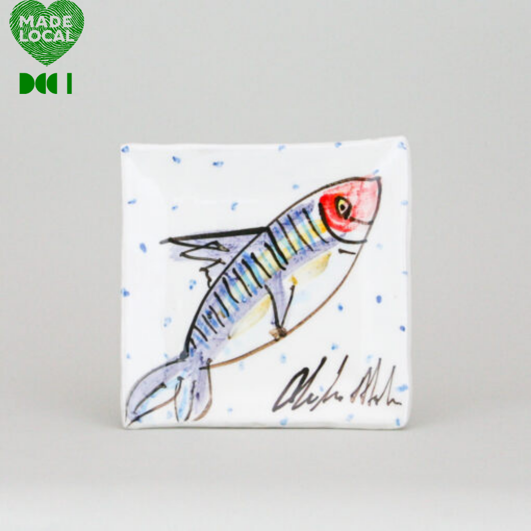 Charlie Mahon, Small Square Platter - Fish Charlie Mahon