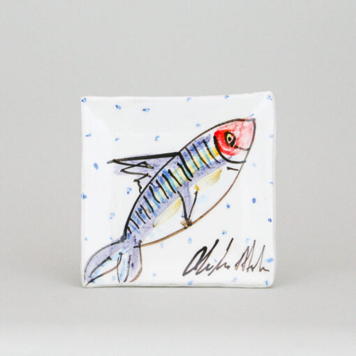 Charlie Mahon, Small Square Platter - Fish Charlie Mahon