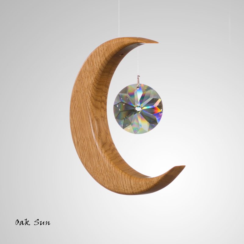 Oak Medium Moon Suncatcher