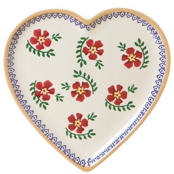 Nicholas Mosse, Medium Heart Plate  - Old Rose Nicholas Mosse
