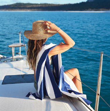 Towel - Cabana - Large -Whitsunday Blue