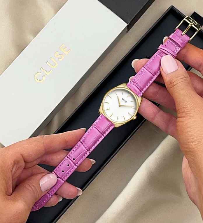 Feroce Petite Leather -Croc Pink