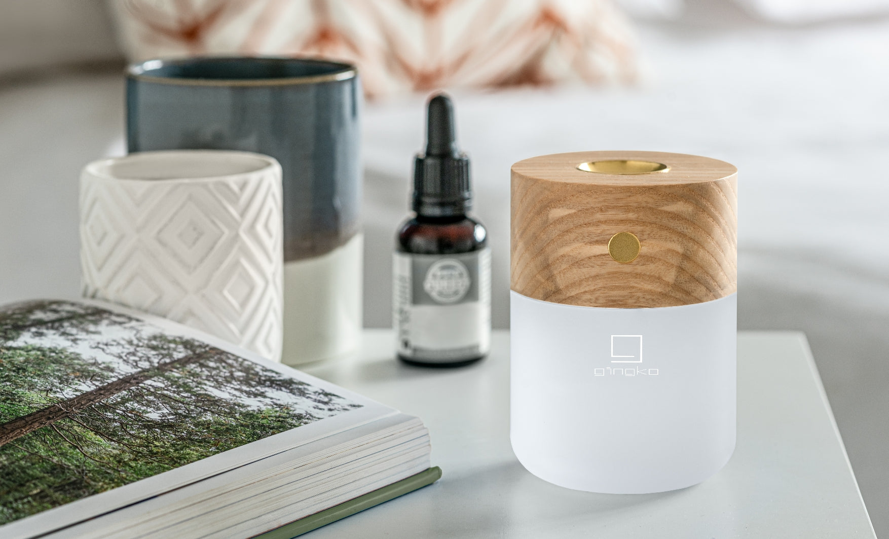 Gingko, Smart Diffuser Lamp - White Ash