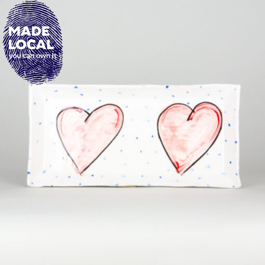Charlie Mahon, Small Rectangular Platter - Heart