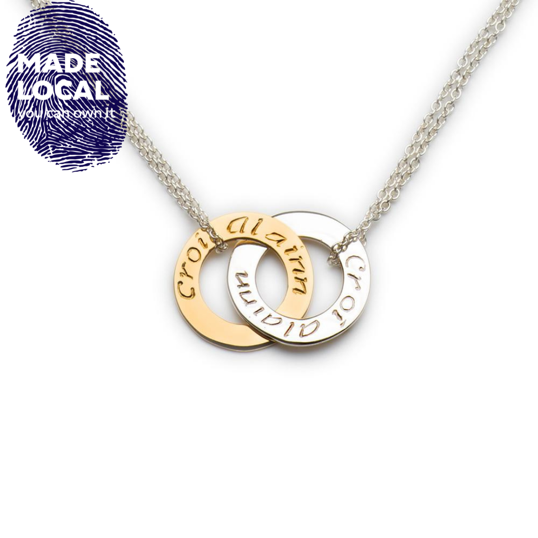 Croi Alainn double Silver/Gold Necklace