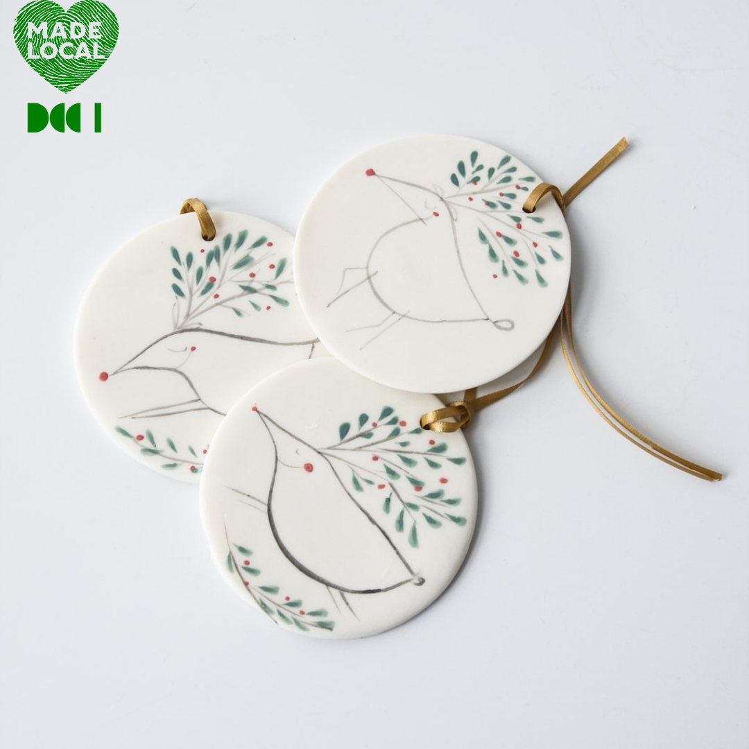 Disc Ornament - Reindeer Karo Art