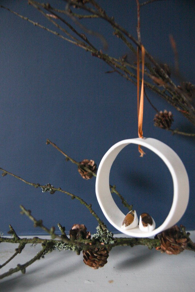 Karo Art, Porcelain Hoops - Love Birds Karo Art