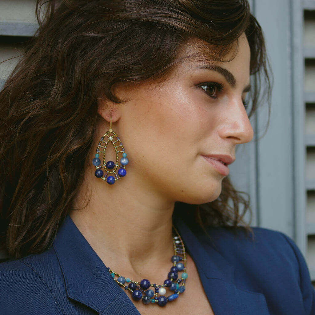 Earring Shinju Comet Blue