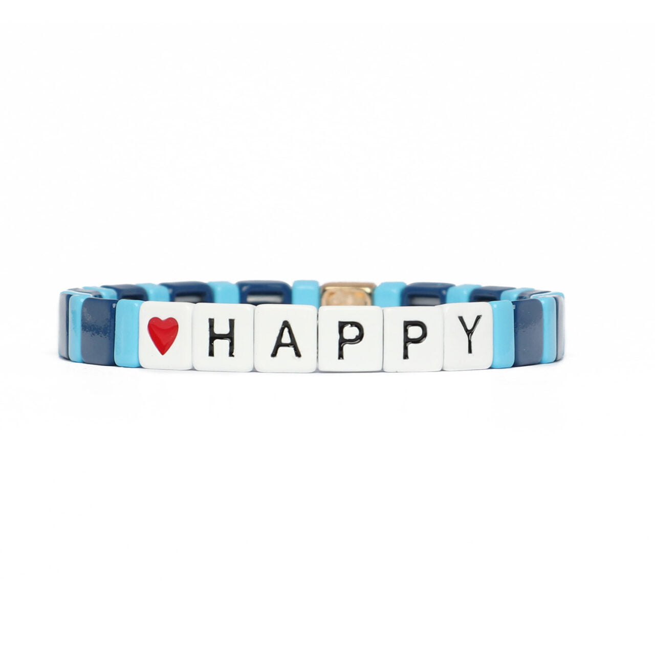 Tile Bracelet Blue Happy