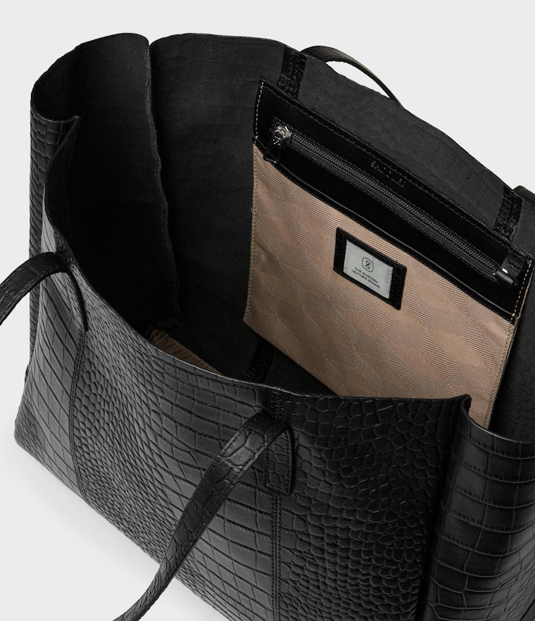 Saddler Garda Black Croc Tote