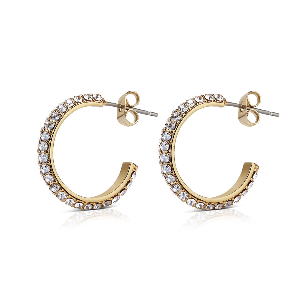 Newbridge , Hoop Earrings with Golden Honey Stones