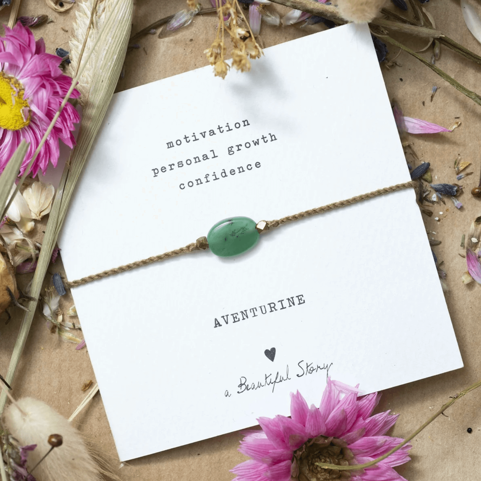 A Beautiful Story, Gemstone card Adventurine GC Bracelet