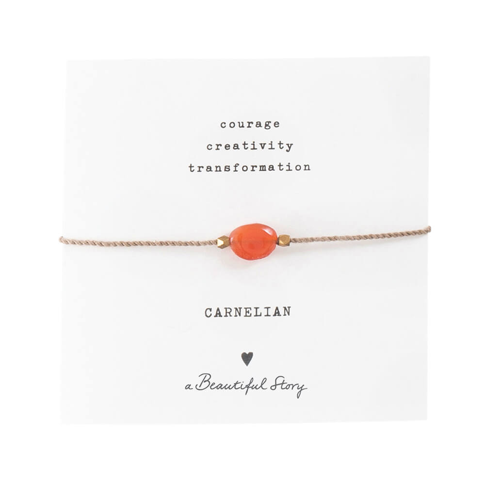 A Beautiful Story, Gemstone card Carnelian bracelet GC