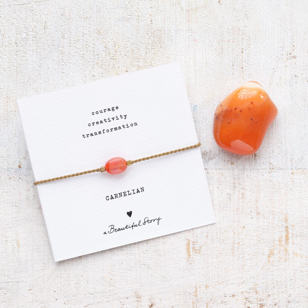 A Beautiful Story, Gemstone card Carnelian bracelet GC