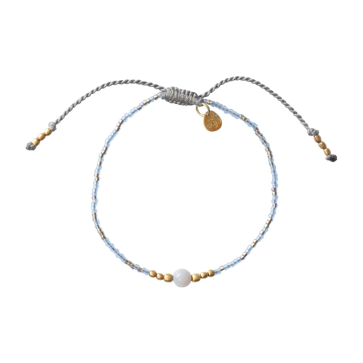 A Beautiful Story, Iris Blue Lace Agate Gold Bracelet
