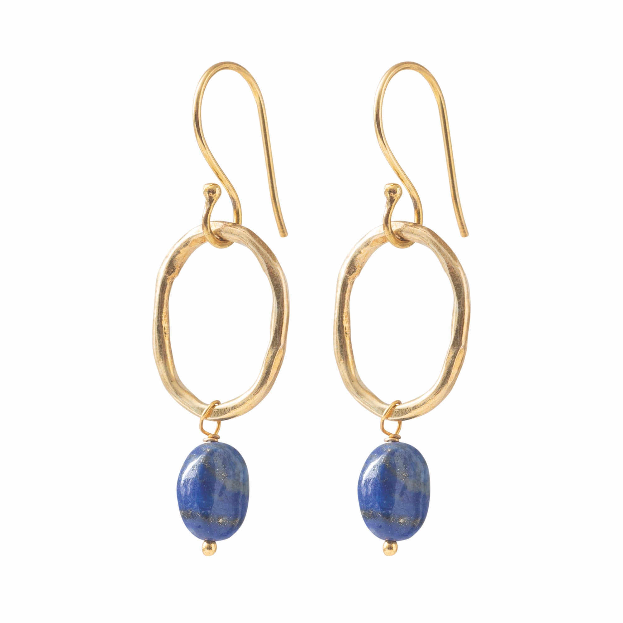 Graceful Lapis Lazuli Gold Earrings