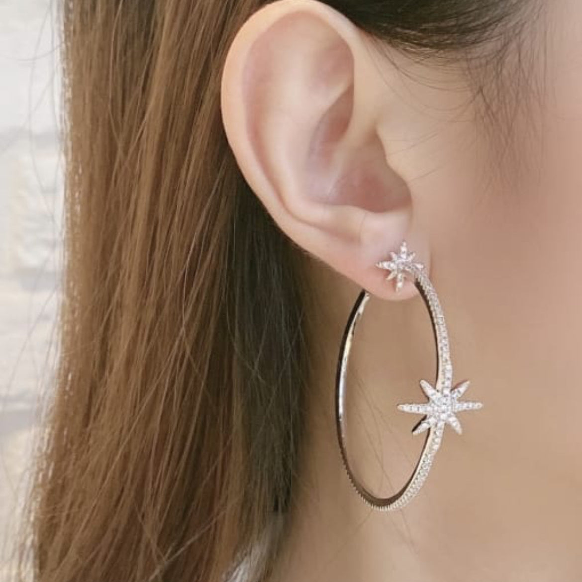 Azure, Silver Star Hoops