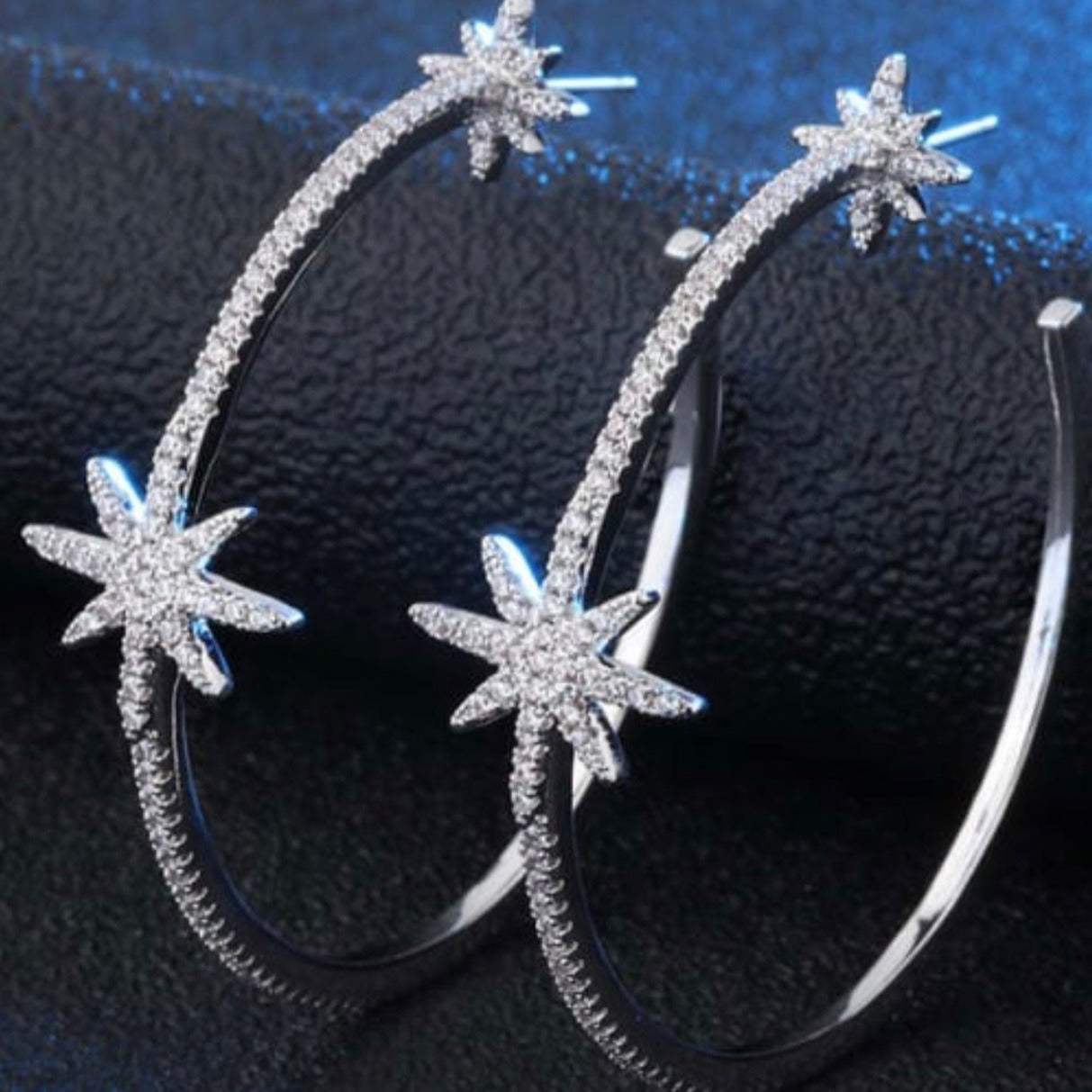 Azure, Silver Star Hoops