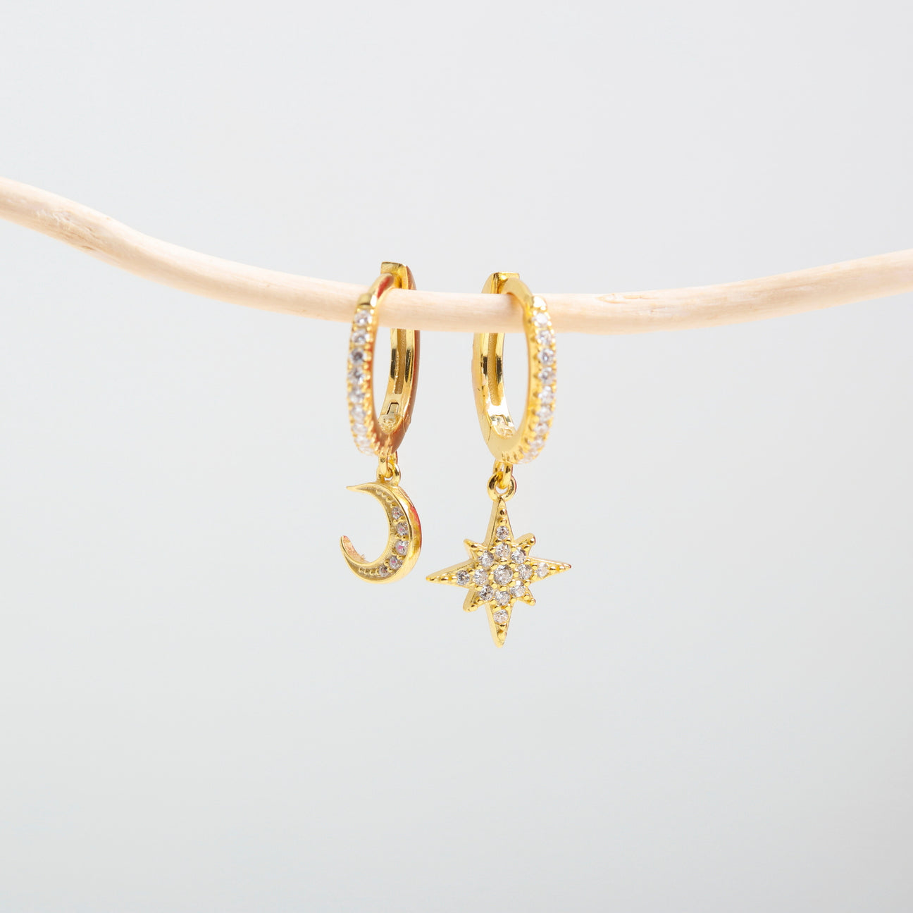 Azure, Star and Moon Crystal Huggies Gold