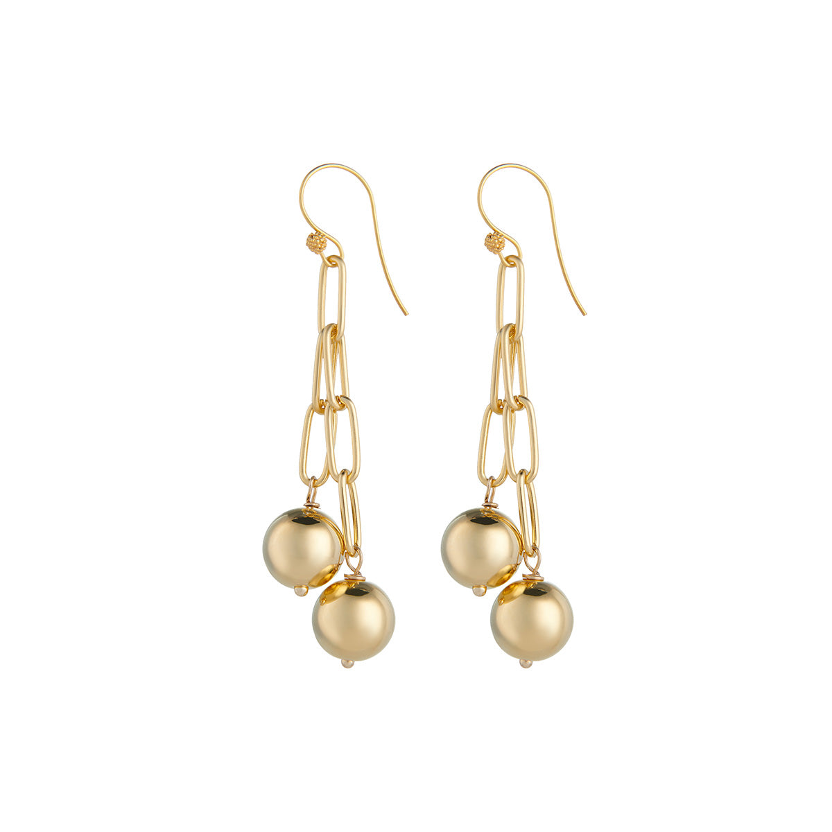 Vivien Walsh, Gold Ball Link Earrings