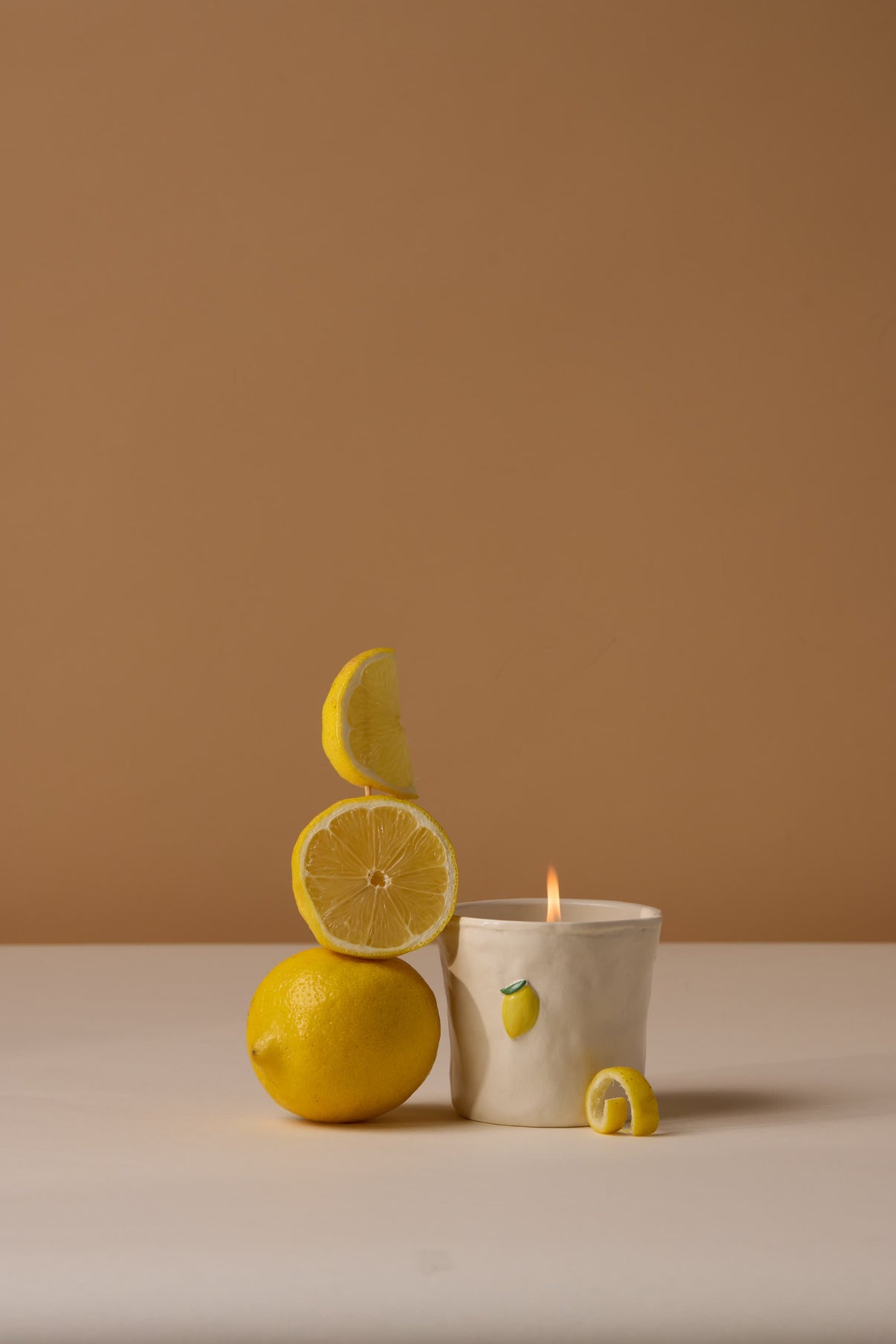 Bistro 8oz/226g Lemon Embossed Ceramic Candle - Meyer Lemon Boxed Quinlan's Gifts