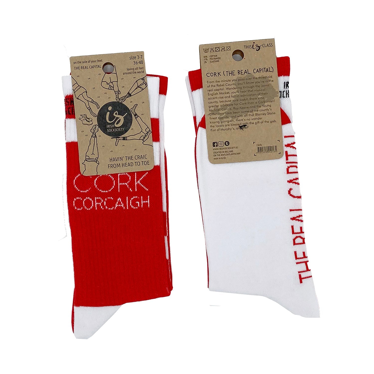 Irish Socksciety, Cork Socks The real Capital (size UK 8-12)