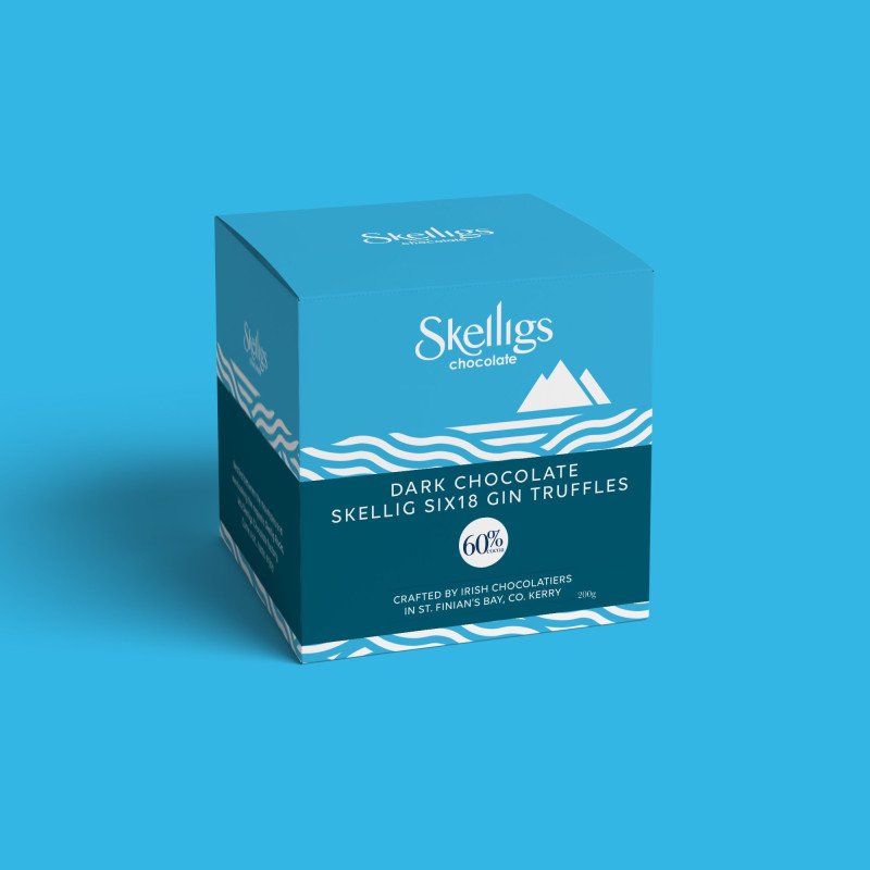 Skelligs, Dark Chocolate Six18 Gin Truffles