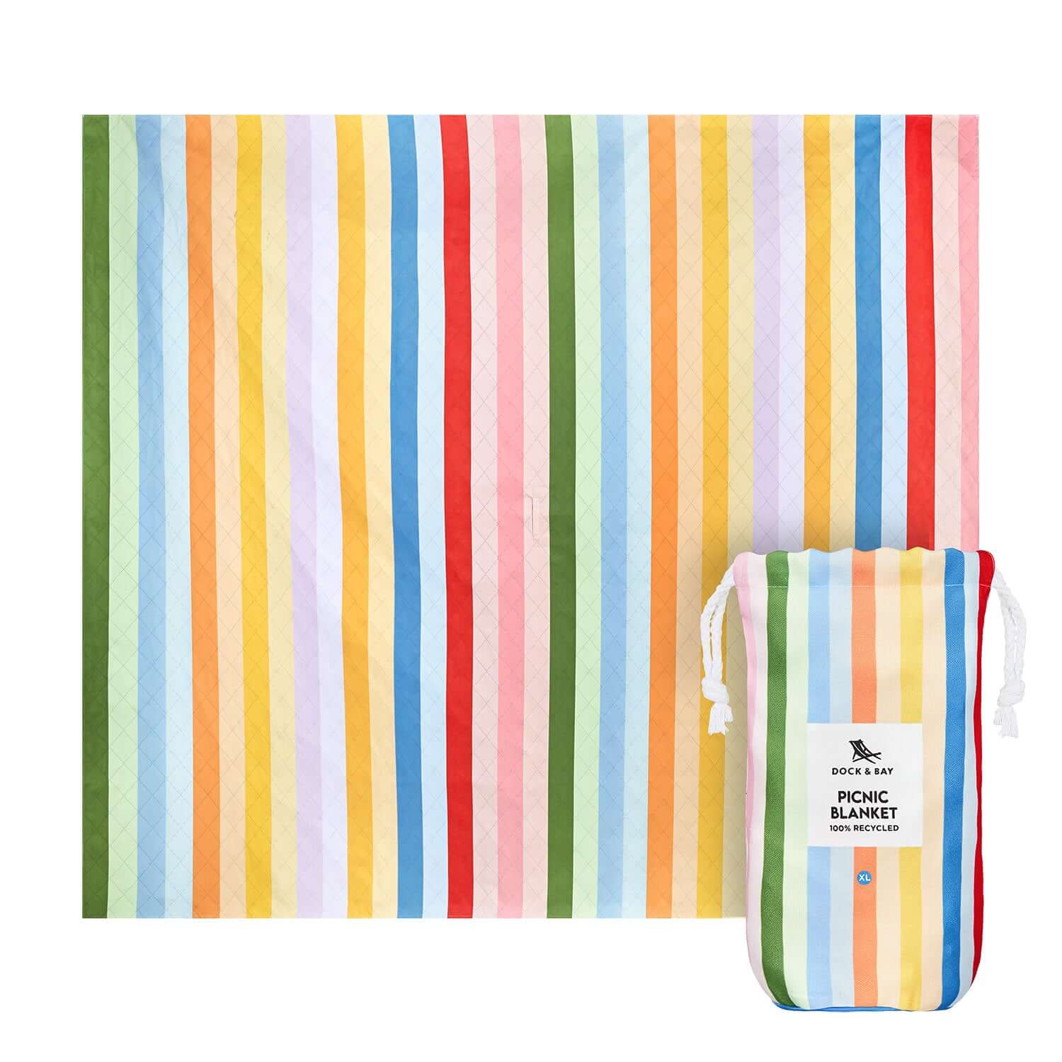 Dock & Bay, Picnic Blanket Candy Stripes Extra Large
