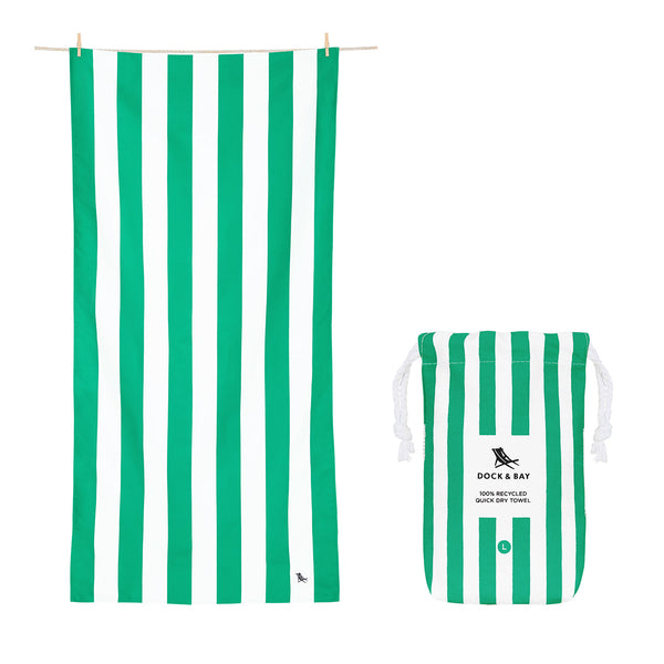 Dock and bay, Beach Towel Cancun Green Large Quinlan's Gifts