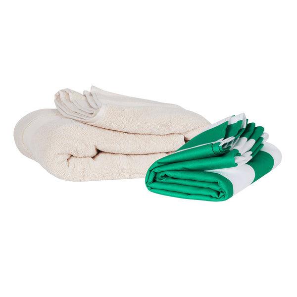 Dock and bay, Beach Towel Cancun Green Large Quinlan's Gifts