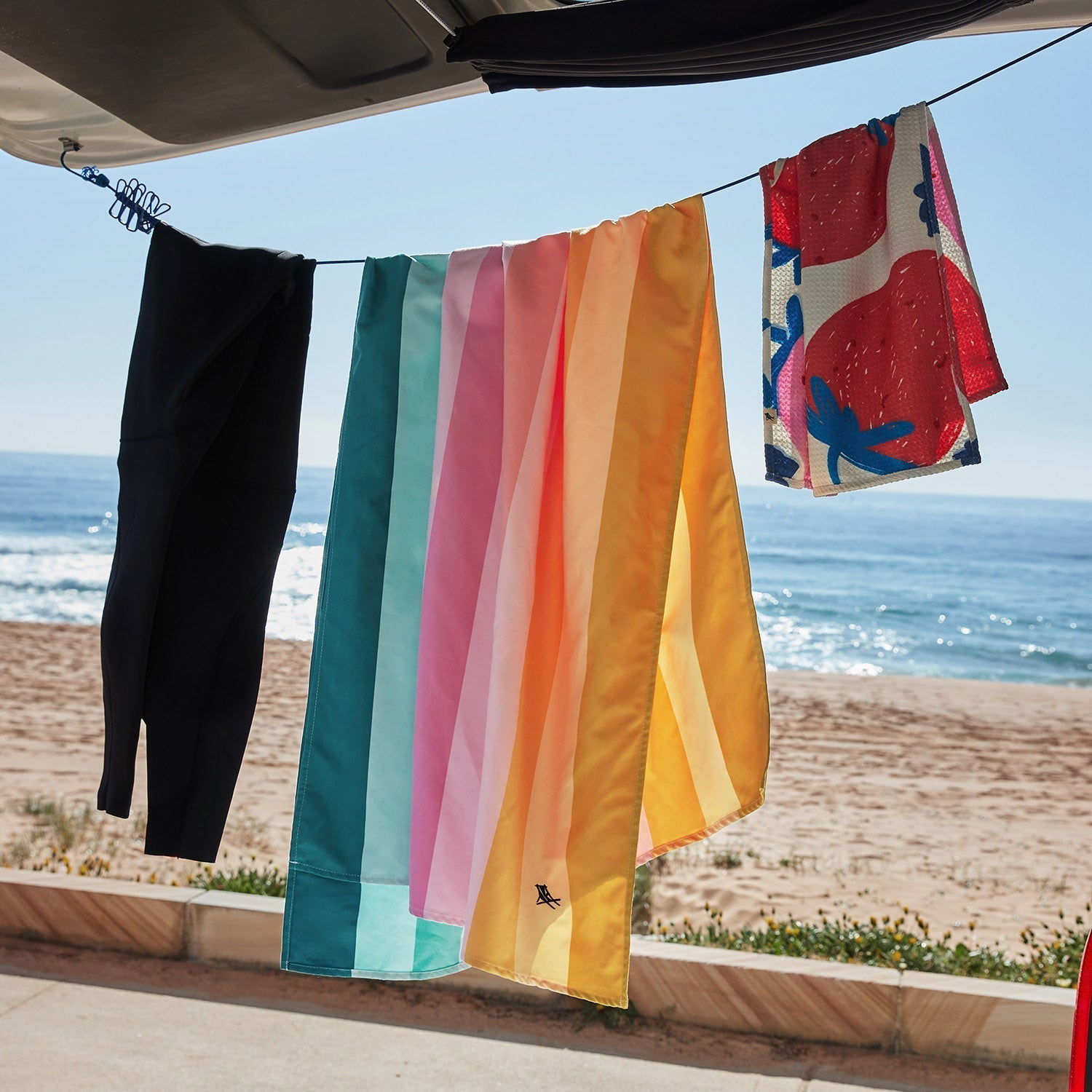 Dock and bay, Beach Towel Coastal Candy Large Quinlan's Gifts