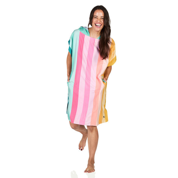 Dock and Bay, Poncho Adults - Coastal Candy - Medium (99x70cm)