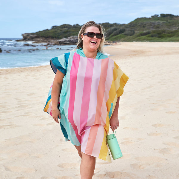 Dock and Bay, Poncho Adults - Coastal Candy - Medium (99x70cm)