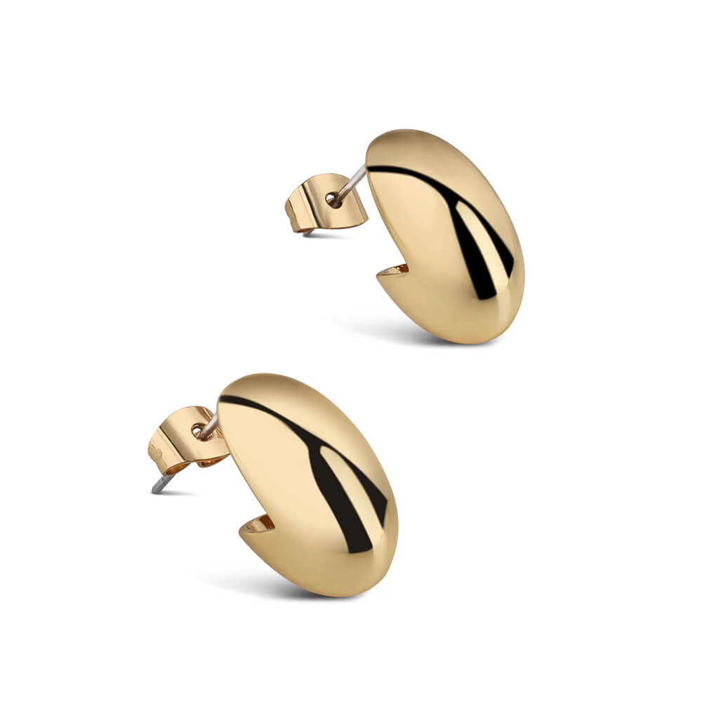 Newbridge, Gold Plated Dome Mini Hoop Earrings