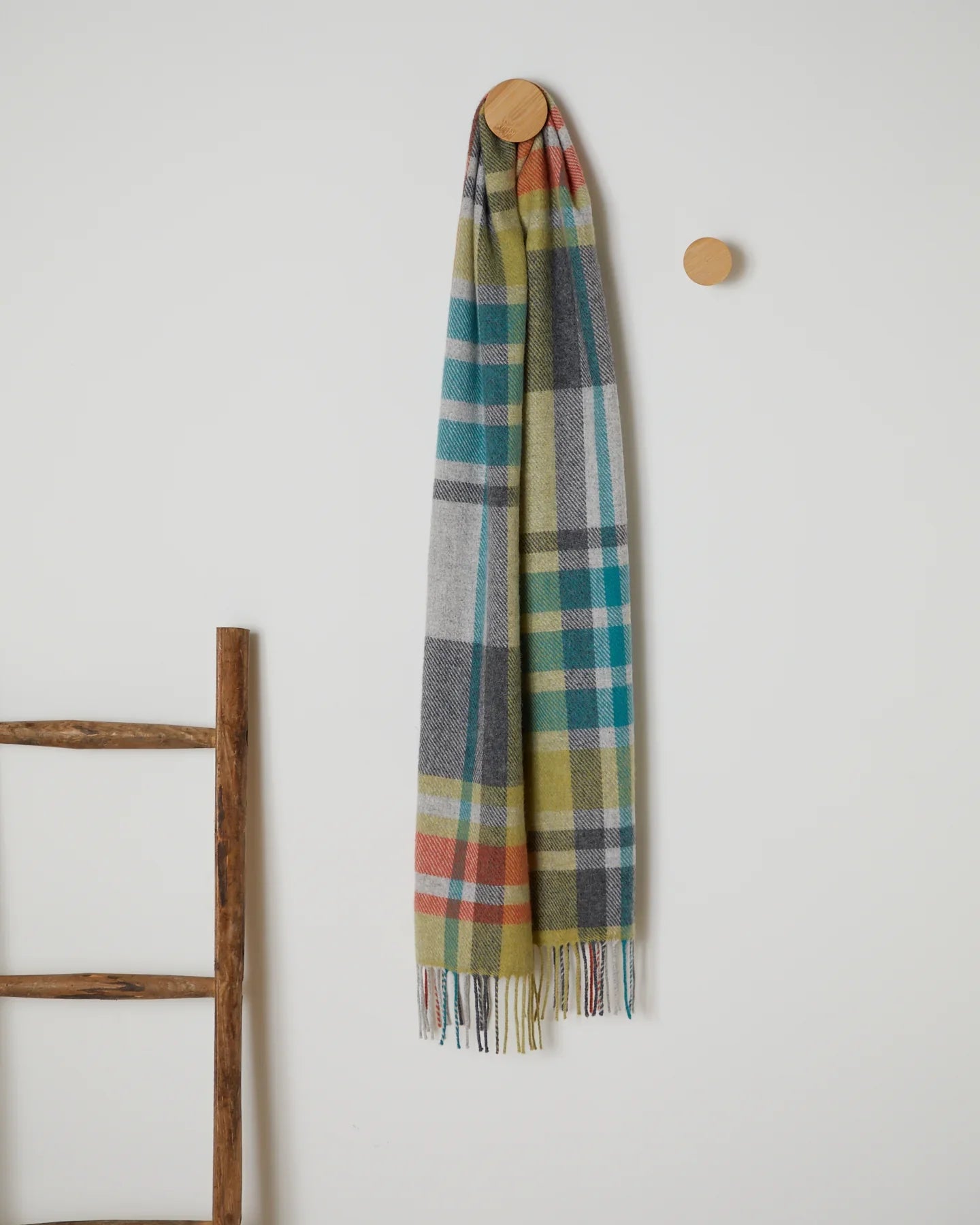 Foxford, Brights Border Check Lambswool Scarf