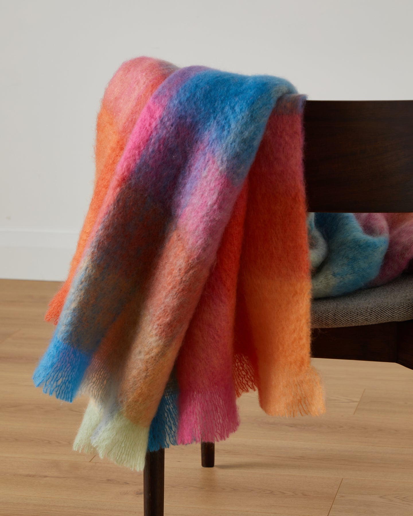 Foxford, Colour Block Mohair Throw