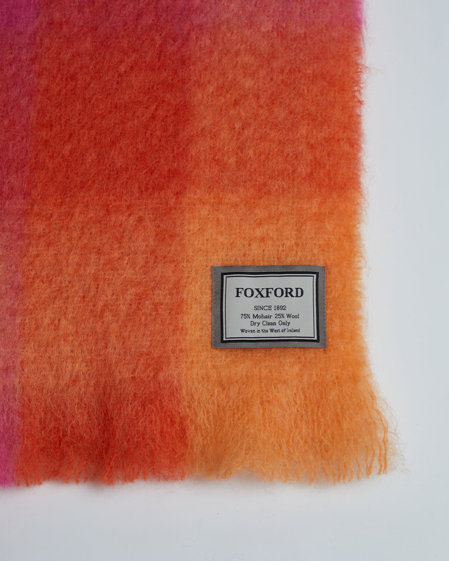 Foxford, Colour Block Mohair Throw