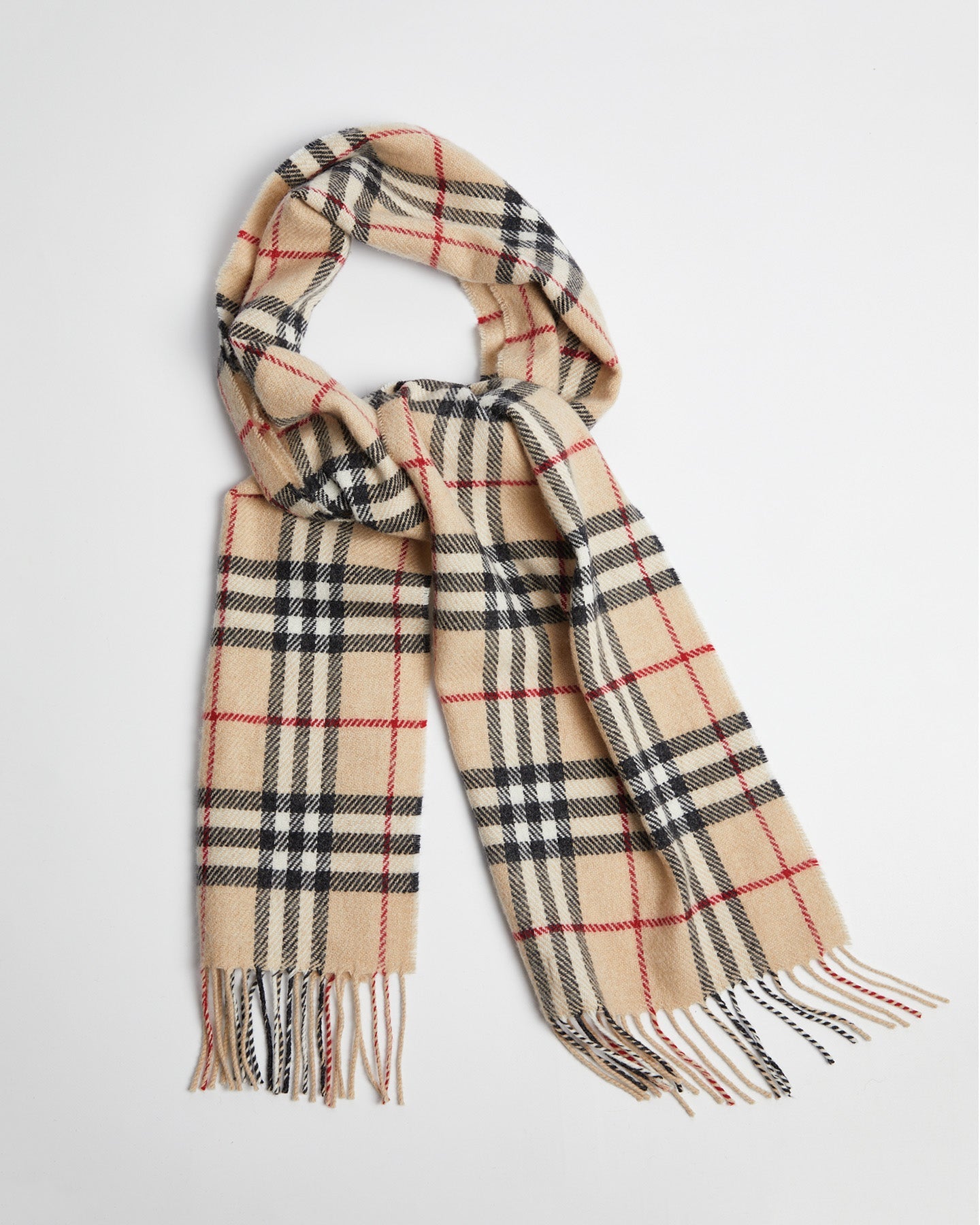 Foxford, Fawn Check Lambswool Scarf